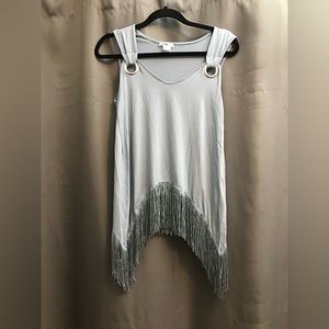 Venus fringe light blue tank top size xs